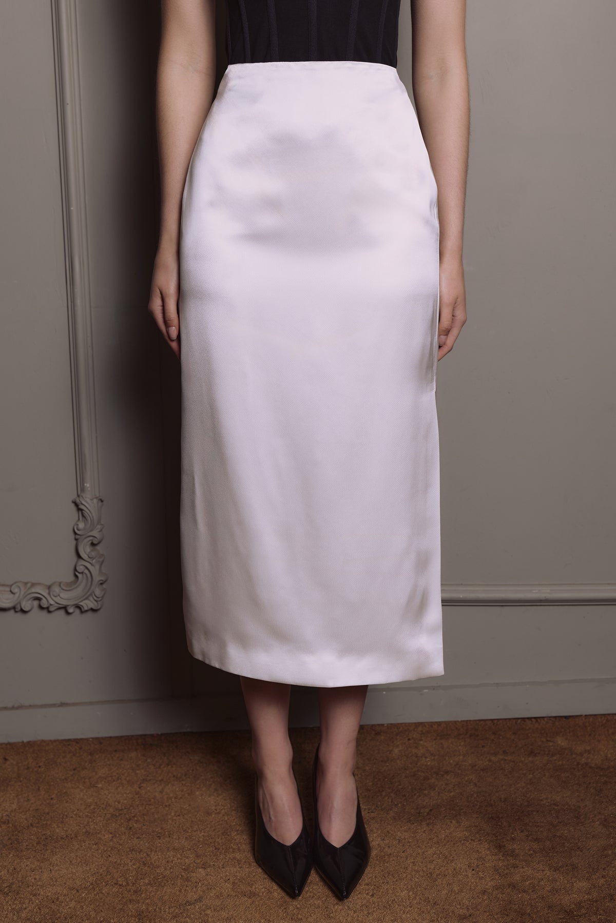 Sabine Midi Skirt - Chalk