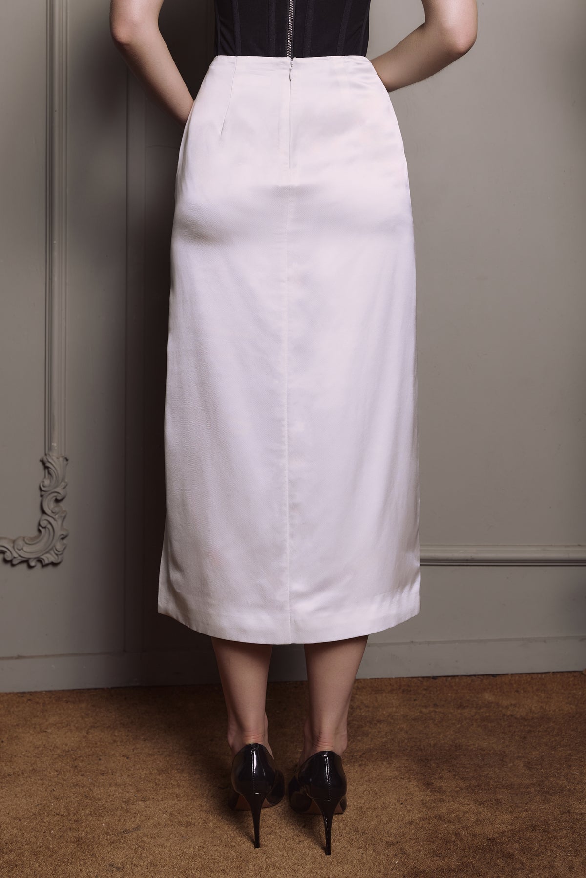 Sabine Midi Skirt - Chalk