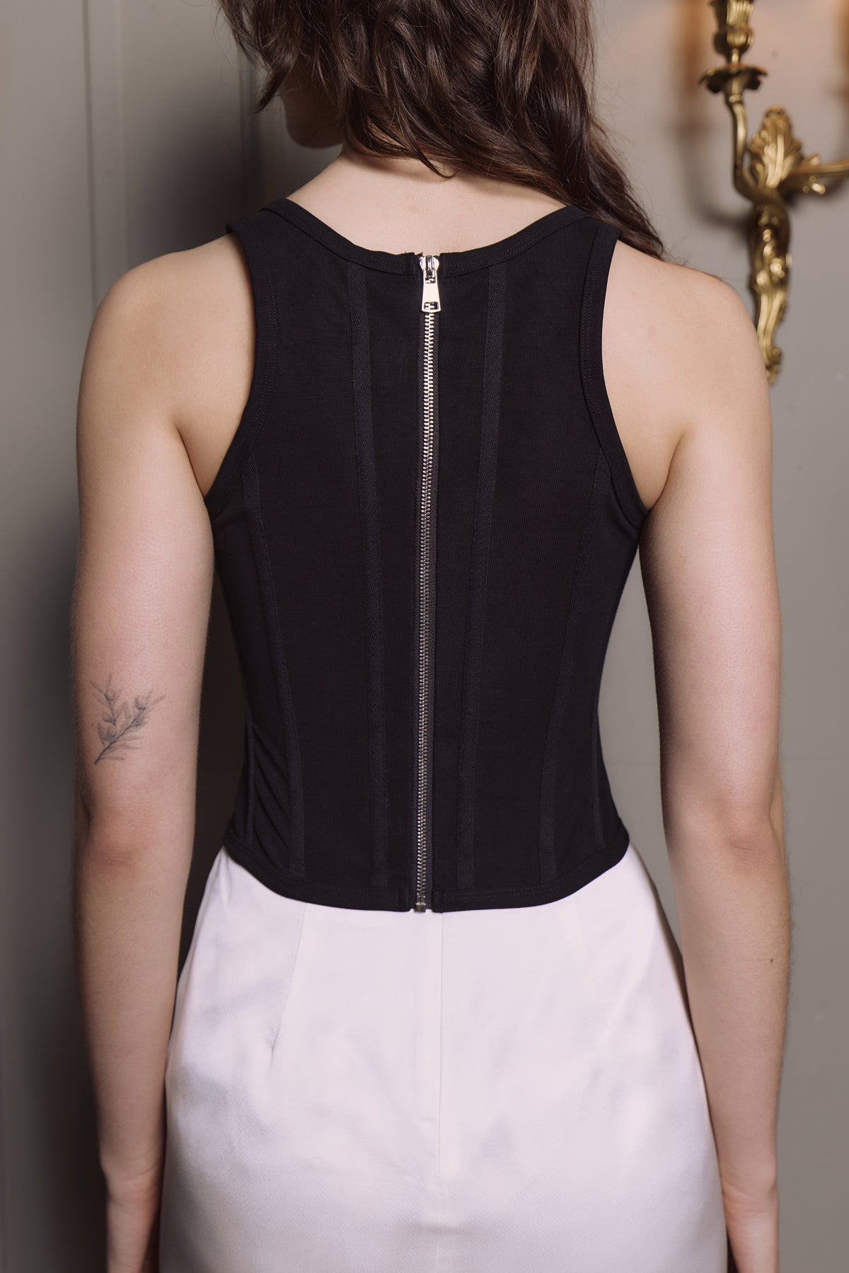 Camille Corset Tank - Noir