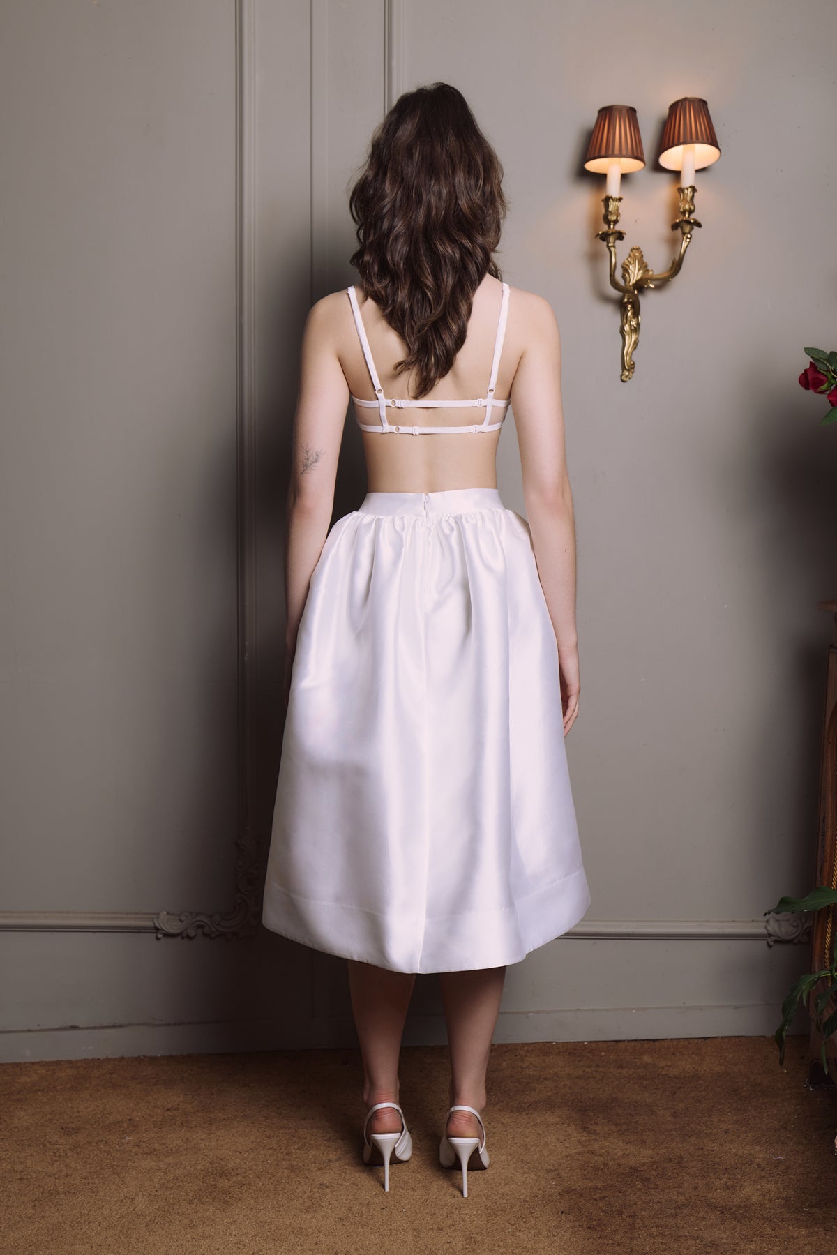 Margaux Bell Midi Skirt - Chalk