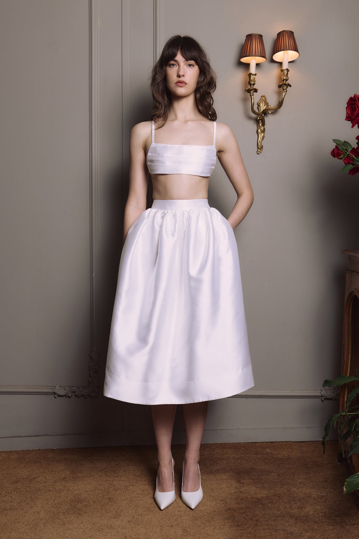 Margaux Pleated Bralette - Chalk