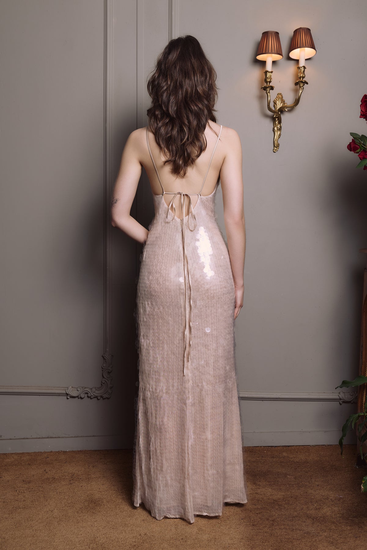 Aurelia Sequin Gown - Champagne