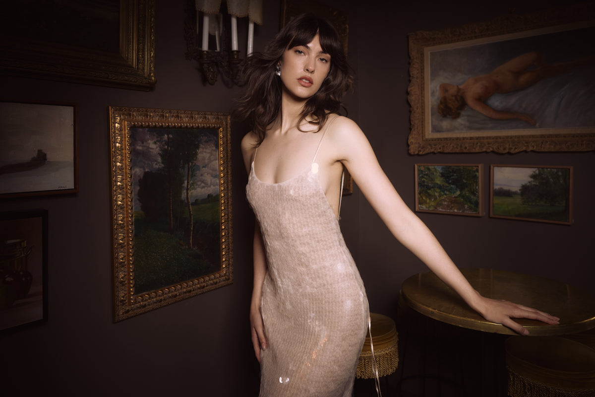 Aurelia Sequin Gown - Champagne