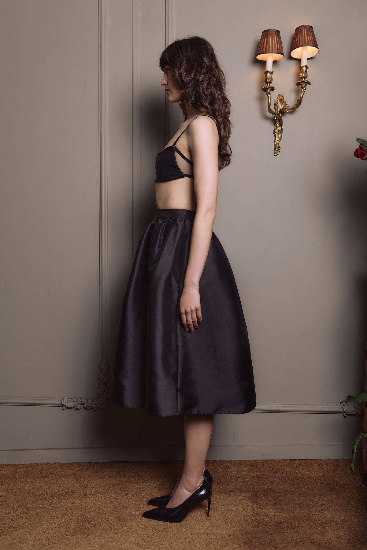 Margaux Bell Midi Skirt - Noir