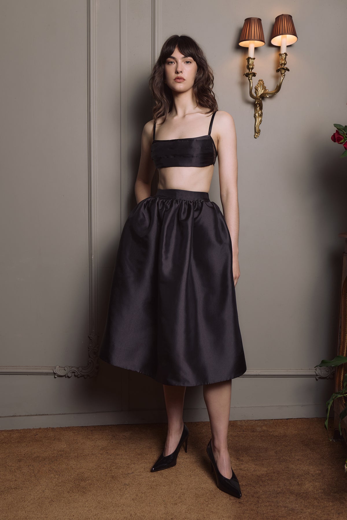 Margaux Bell Midi Skirt - Noir